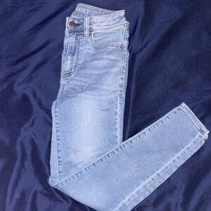 American Eagle Outfitters Light Wash High-Rise Skinny Jeans - Blue